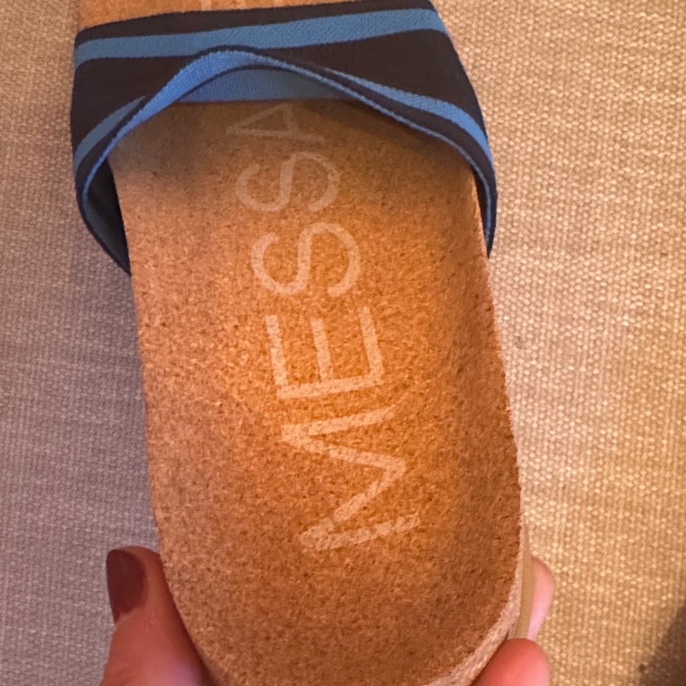 Message Mullen Blue Slide Sandals - Picture 3 of 4